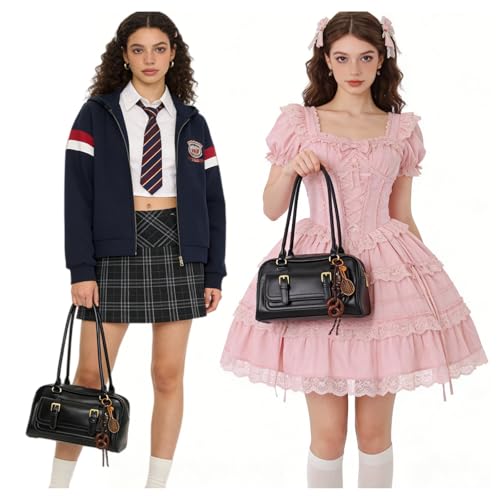 Bolso hombro vintage para mujer en cuero PU miniatura 3