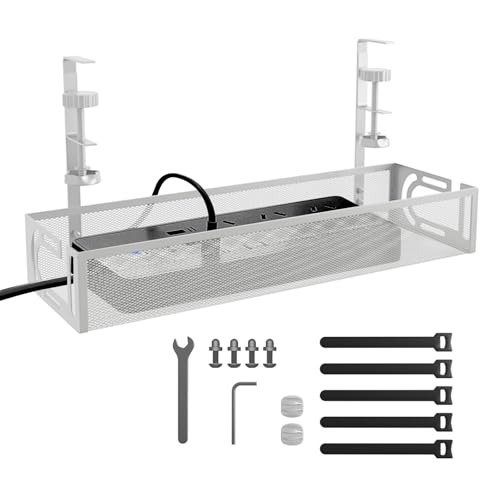 La mejor comparación de Abrazaderas de cables los más solicitados. 41 YUHOHO 40cm Bandeja Metálica Para Gestión de Cables Debajo del Escritorio,Sin Taladrar,con Abrazadera para La Gestión Cables Escritorio,Caja para Gestión Cables Escritoriopara...