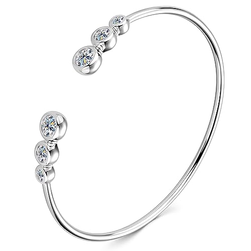 Moissanite Cuff Bangle, 1.8cttw D Color VVS1 Clarity Bracelet fit 7