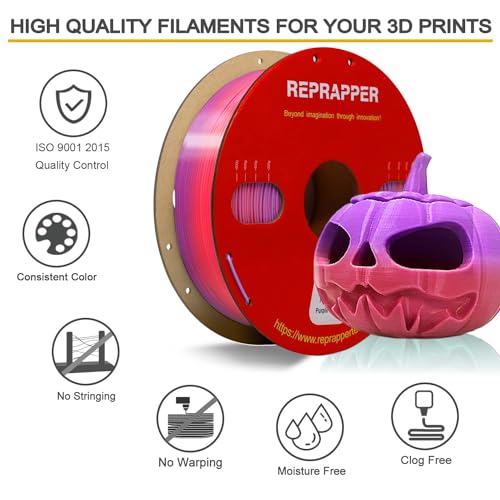 Image of RepRapper Temperature Change 3D Printer Filament, Puple to Pink 1.75 PLA, Beautiful Color Change 1KG PLA Filament (2.2lbs), Colorshift 3D Printing Filament for 3D Printer