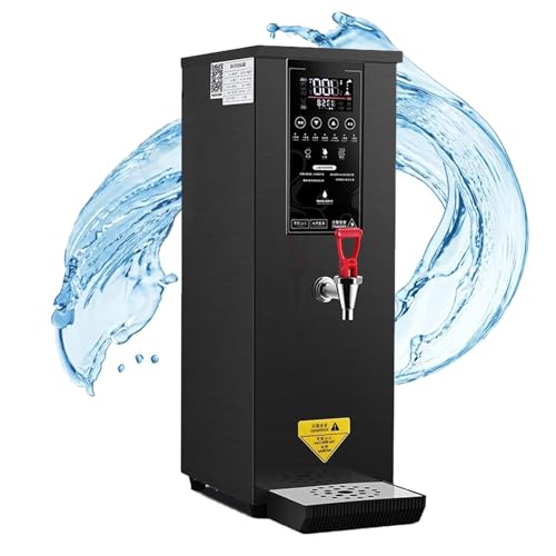 Kindevieft Caldera Comercial De Acero Inoxidable para Dispensar Agua Caliente, Calentador InstantáNeo, Hervidor EléCtrico, Control De Temperatura para Café, Té, con Grifo, 25 L,Black