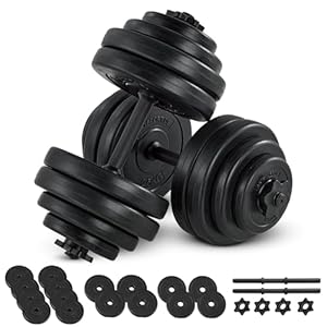 Art Sport halterset 30 kg – dumbbell-set incl. 2 dumbbellstangen, gewichten (kunststof) en stersluitingen | voor krachttraining en uithoudingsvermogen