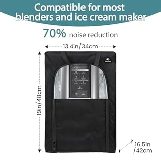 Sound Cover for Ninja Creami, Blender Noise Cover, Blocks 70% Noise,Waterproof, Fireproof, Foldable Quiet Dust Cover for Most Blenders/Ice Cream Maker