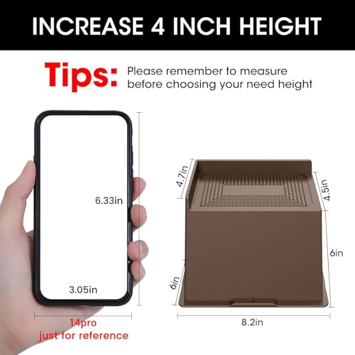 Elevadores de cama de 15 cm de alta resistencia color marrón 3