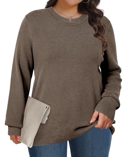 Arach&Cloz Women's 2025 Casual Crew Neck Long Sleeve Shirts Lightweight