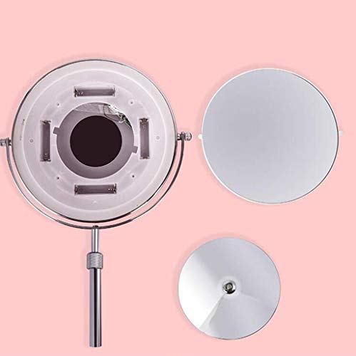 Miroir rotatif 360 degrés blanc double face 8 pouces avec éclairage intégré