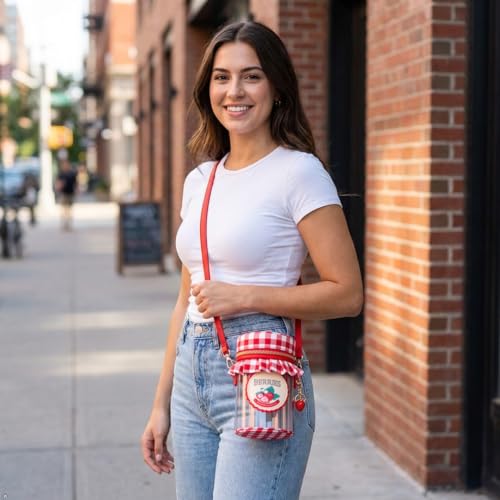 Novelty Purse for Women Cute Strawberry Jam Shaped Crossbody Bag Transparent PVC Bags With Strawberry Accessories - image 2
