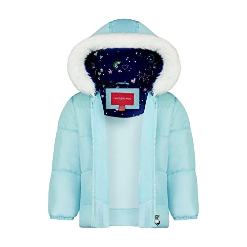 Image of LONDON FOG Baby Girls' Toddler Water Resistant Two-piece Winter Snowsuit - Includes Snowsuit + Hooded Fleece Lined Jacket