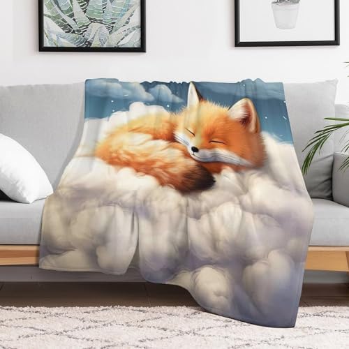 Couvre-lit renard en flannel de 130x180cm pour canapé - 3
