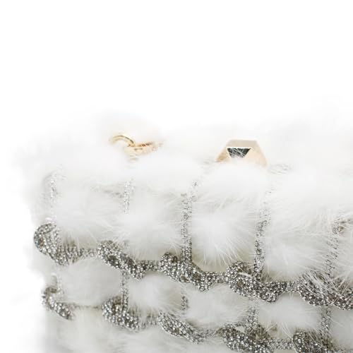 Image of DJBM Clear Acrylic Clutch Sparkle Rhinestone Evening Bag Glitter Crystal-Embellished Rope Knot Handbag Purse for Party Prom