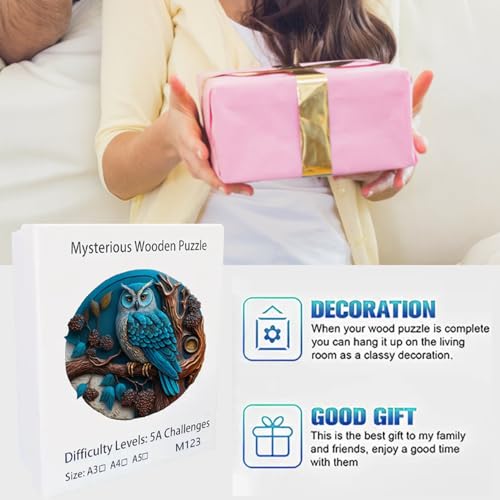 Rompecabezas de búho en madera: el regalo de cumpleaños y Navidad perfecto 3