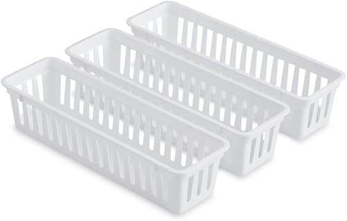 SEDLAV Organizador de cajones de plástico 3 unidades blanco organizador de cajones de escritorio Ideal organizadores de escritorio y accesorios