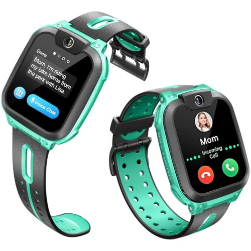 Image of imoo Original Kids Smartwatch Watch Z1 - Smart Watch with GPS Tracker, 4G Video & Voice Calls, Advanced Parental Controls, Durable Quality with IPX8 Water Resistance, SOS, Gift for Kids (Green)