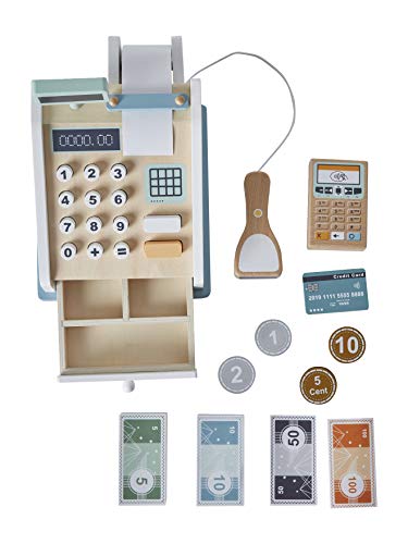 Vertbaudet VertbaudeTCaisse Registriergerät und Zubehör aus Holz, mehrfarbig – Bild 3