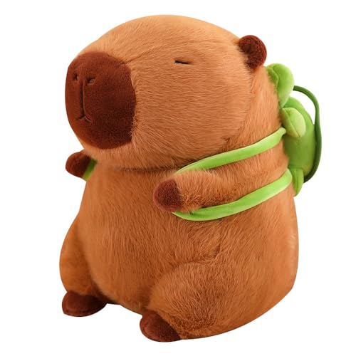 IXYHKB Juguete De Peluche Capybara, 23cm Realista Con Mochila Tortuga, Simulación Carpincho Para Decoración Del Hogar y Niños