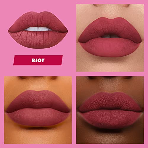Lime Crime Velvetines Liquid Matte Lipstick, Riot (Red Brown) - Bold, Long Lasting Shades & Lip Lining - Stellar Color & High Comfort for All-Day Wear - Talc-Free & Paraben-Free