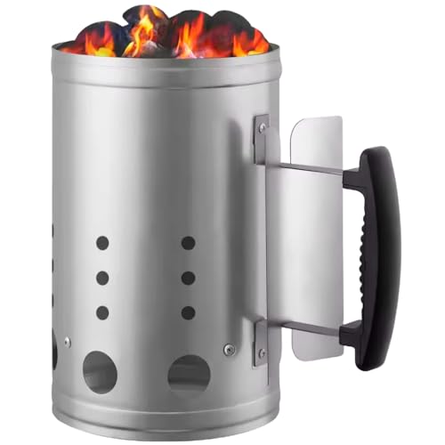 EPISENT Heavy Duty BBQ Coal Chimney Starter | Quick Start Charcoal & Coal Burner for Faster Grilling | Barbecue Lighter for Perfectly Cooked Meats