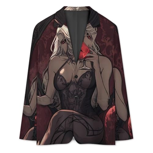 Vampire Pinup Mens Blazer Lightweight Sport Coat Two Button Suit Jackets3