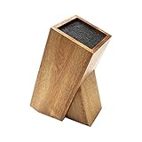 HomeEase Wood Universal Knife Block, Storage Holder Organizer, Easy to Clean Removable Plastic Rods