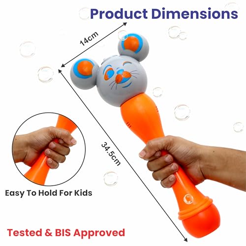 Image of Aditi Toys Cat Face Bubble Machine Toy for Kids, Automatic Bubble Blower with Light, Bubble Blast Includes 100ml Bubble Solution, Outdoor & Indoor Play for Boys Girls, Above 3+ Age (Orange)