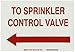 Brady 90553 Glow-In-The-Dark Self-Stick Polyester Glow-In-The-Dark Exit & Directional Sign, 7" X 10", Legend "To Sprinkler Control Valve (W/Left Arrow)"