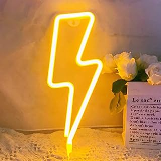 QiaoFei LED Neon Lightning Sign Shaped Decor Light,Wall Decor for Chistmas,Birthday Party,Kids Room, Living Room, Wedding Party Decor (Pink)