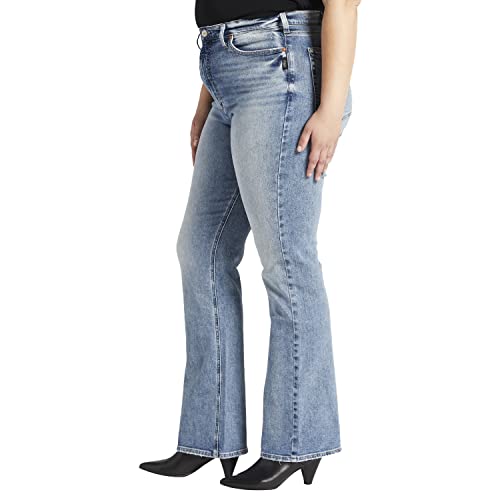 Silver Jeans Co. Women's Size Vintage High Rise Bootcut Jeans, Med Wash EPX278, 16 Plus2