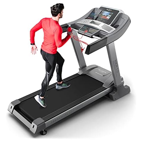 Bluefin Fitness Kick 5.0. Folding Treadmill | 24 km/h + 5.0 HP + 20 Incline Levels | Home Gym Equipment | High Speed |10.1’ TFT Screen | Heartrate sensors + Built-in Shock Absorption | Bluetooth Cover
