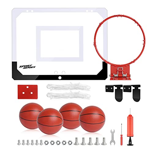 Hyg Toys Indoor Mini Basketball Hoop Set For Kids And Adults Bedroom Basketball Hoop For Door & Wall With 4 Balls & Complete Basketball Accessories - Basketball Toy Gifts For Kids Boys Teens #TOP1