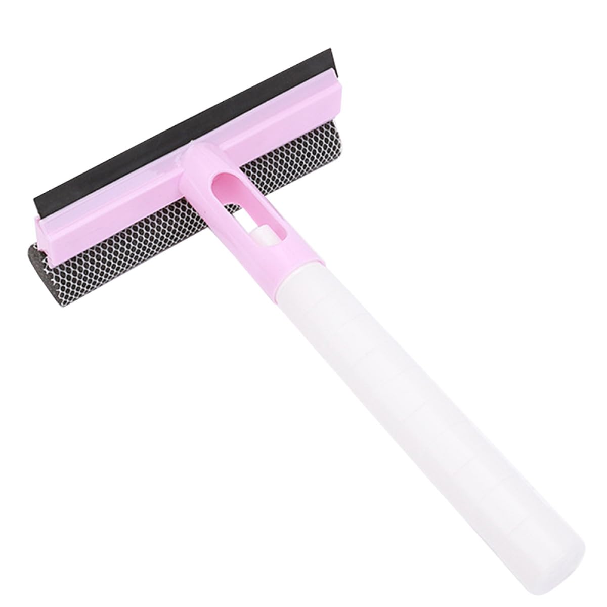 Pink Window Cleaning Squeegee with Built-in Spray Bottle, Sponge Glass Wiper for Household Window Washing and Bathroom Mirror Cleaning, 1pcs