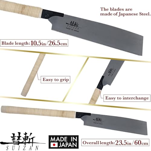SUIZAN Kataba Single Edge Saw 265mm - Professional Japanese Pullsaw Handsaw Woodworking Tools 2 SUIZAN Kataba Single Edge Saw 265mm - Professional Japanese Pullsaw Handsaw Woodworking Tools - Image 2