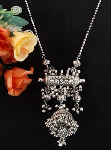 Designer Afghani Antique Oxidised Silver Indian Ethnic Boho Tribal Gypsy Long Necklace Jewelry Women4