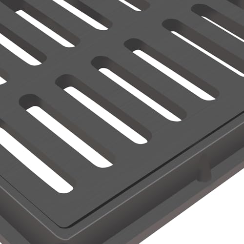 image for lxrnqcey Cast Iron Drain Grate, Outdoor Channel Drainage Cover, 24x16 