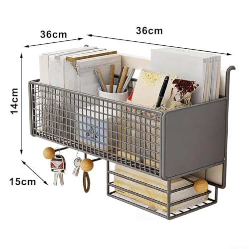 Panier de chevet en tissu multi-rangement blanc - 3