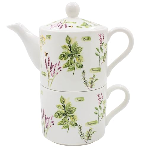 The Leonardo Collection Jennifer Rose Gallery Ensemble théière et tasse en porcelaine avec...