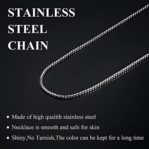 Yadoca 3Pcs Stainless Steel Necklace Chain For Women Men 1Mm 1.2Mm Snake Chain Box Chain Cable Chain Necklace Thin & Sturdy Long Lobster Clasp Silver Tone Chain 16-30 Inch #TOP6