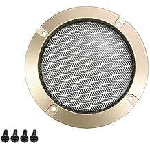 Fielect 5inch Speaker Grill Cover Gold Mesh Speaker Grill Decorative Circle Subwoofer Guard Protector Cover Audio Accessories