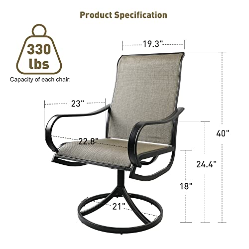 Try & Do Swivel Patio Chairs Set Of 2, Outdoor Swivel Rocker Chairs With Highback Textilene Febric Swivel Patio Dining Chairs For Lawn Garden Backyard Poolside #TOP5