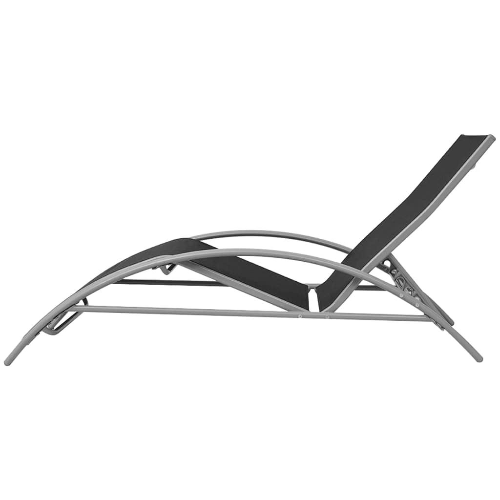 Hamaca de aluminio con sombrilla, color negro, 2 sillas y 1 toldo para exteriores
