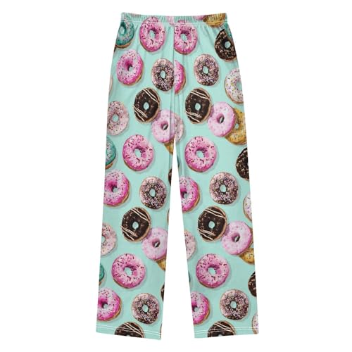 Pajama Bottoms, Pajamas Long Pant Colorful Donuts Lounge Wear Casual Cartoon Sleep Pants Soft Pjs Sleepwear2