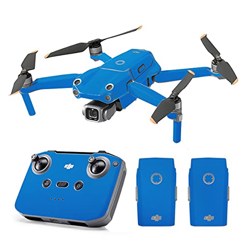 SopiGuard Skin for DJI Mavic Air 2s Precision Vinyl Sticker Full Drone Set + Controller + 3 Battery Skins (Matte Blue)