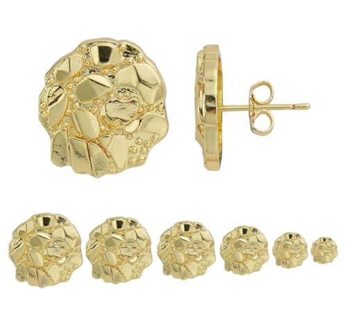 14k gold plated brass nugget earing with heart and round all different size and different design