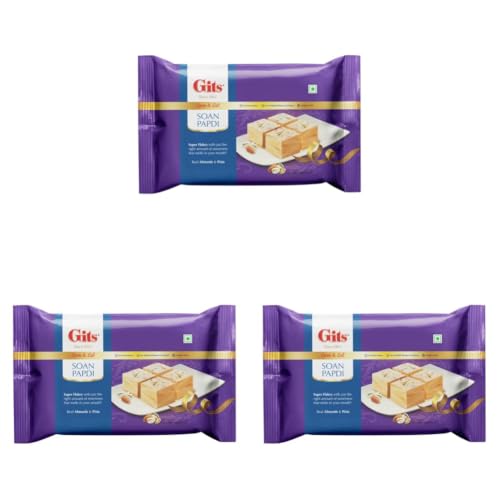 Image of Gits Open & Eat Soanpapdi Ready to Eat Indian Dessert, 400g (Pack of 3)