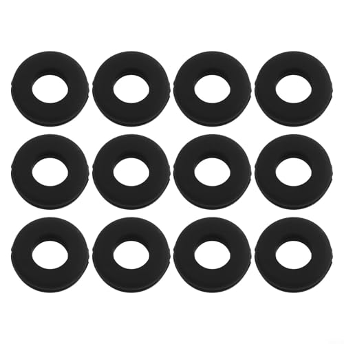 Niceminiwall Amortiguadores de vibración de raqueta de tenis de silicona, paquete de 12 amortiguadores para raquetas de tenis y squash, reduce la vibración de las cuerdas, varios colores (negro