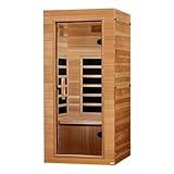 DYNAMIC SAUNAS Elite 1 Person Compact Ultra Low EMF FAR Infrared Sauna with Red Light Therapy & Bluetooth Speakers - Personal Indoor for Home & Gym