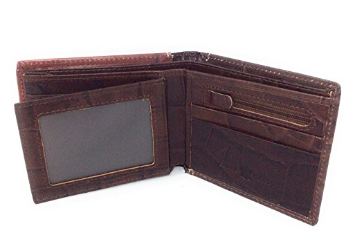 Genuine Leather Floral Tooled Praying Cowboy Concho Mens Short Bifold Wallet in 2 colors (Coffee)3