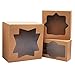 JOYIN 20 PCS Kraft Cardboard Bakery Cookie Boxes Set in 3 Sizes Auto-Popup with Window for Christmas Cupcakes, Cookies, Brownies, Donuts, Truffles Gift-Giving