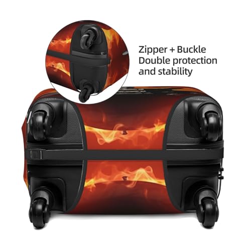 Rock Guitar Travel Luggage Cover Suitcase Protector Washable Elastic Suitcase Cover Large Travel Suitcase Baggage Cover Fits 18-32 Inch Suitcase4