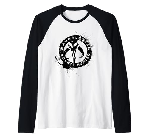 T-shirt Star Wars The Mandalorian Raglan motif splatter logo style baseball retro