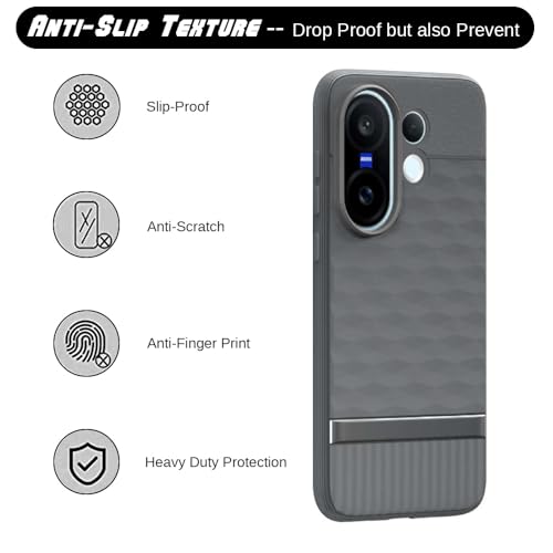 Image of Shockproof Case for Vivo X200 FE 5G | Full Camera Protection | TPU Flexible Back Cover for Vivo X200 FE 5G (Graphite Grey)